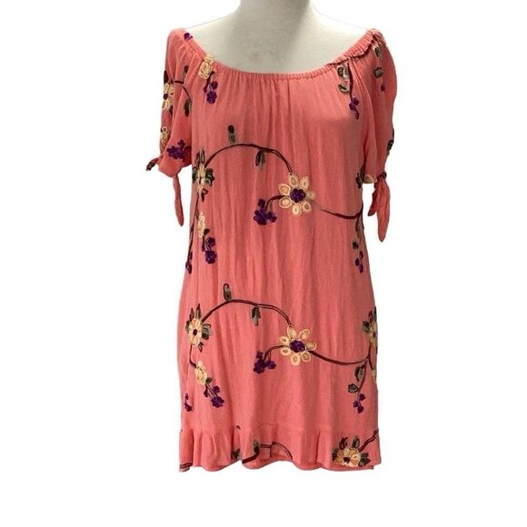 LIV Los Angeles Anthropologie Embroidered Boho Mini Dress Women’s Medium - Picture 1 of 10